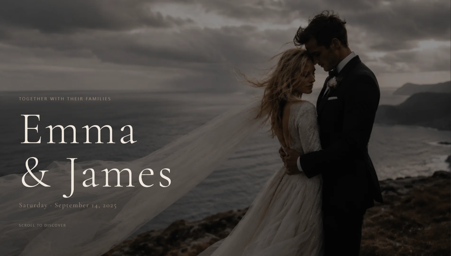 Emma & James — Cinematic Wedding Story Invitation